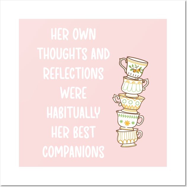 Jane Austen Teacup Stack (Yellow Tones) Wall Art by The Lily and The Lark